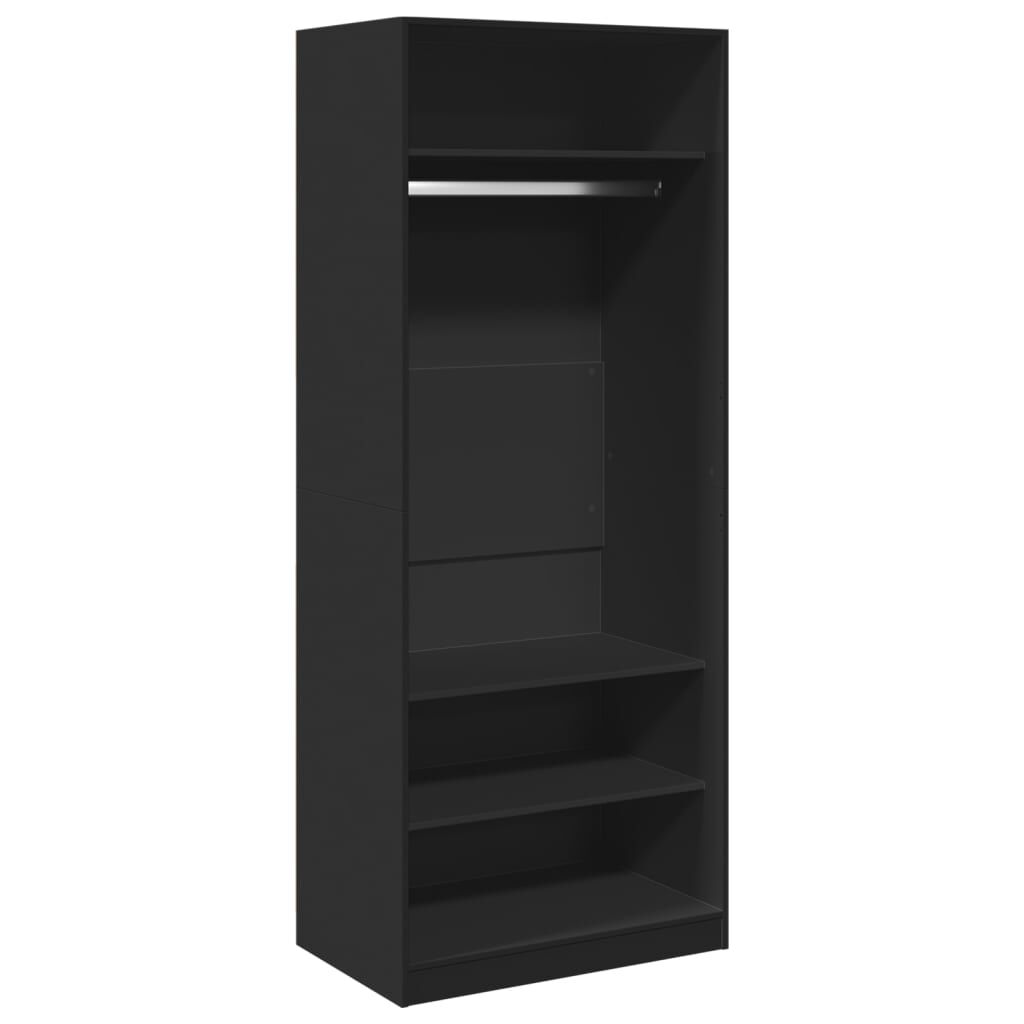 vidaXL Ντουλάπα Μαύρη 80x50x200 εκ. από Επεξεργασμένο Ξύλο