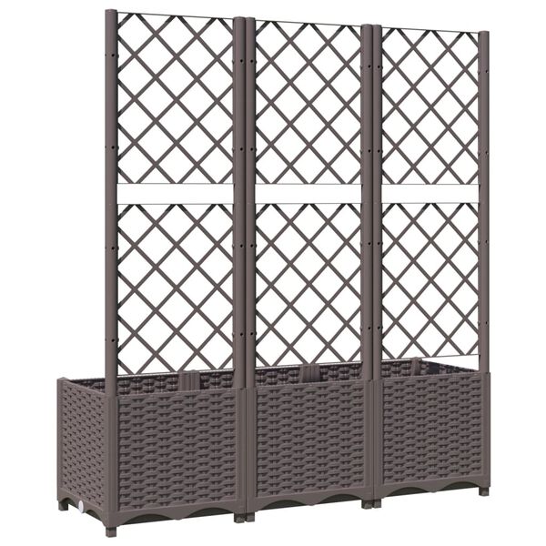 vidaXL Ζαρντινιέρα Κήπου με Καφασωτό Καφέ 120 x 40 x 136 εκ. από PP