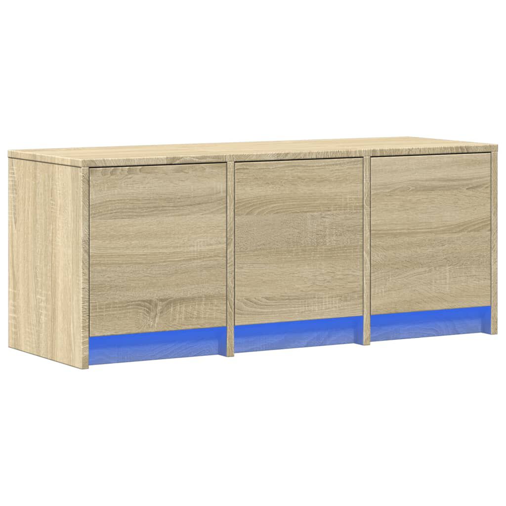 vidaXL Έπιπλο Τηλεόρασης με LED Sonoma Δρυς 97x34x40 εκ. Επεξ. Ξύλο