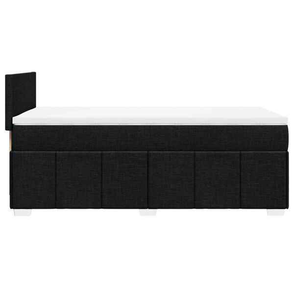 vidaXL Κρεβάτι Boxspring με Στρώμα Μαύρο 90x200 εκ. Υφασμάτινο