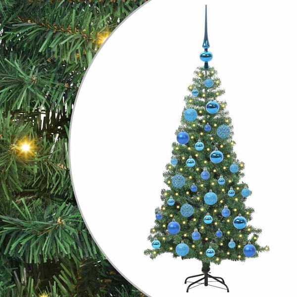 vidaXL Χριστουγεννιάτικο Δέντρο με 150 LED με βάση Πράσινο 120 cm PVC