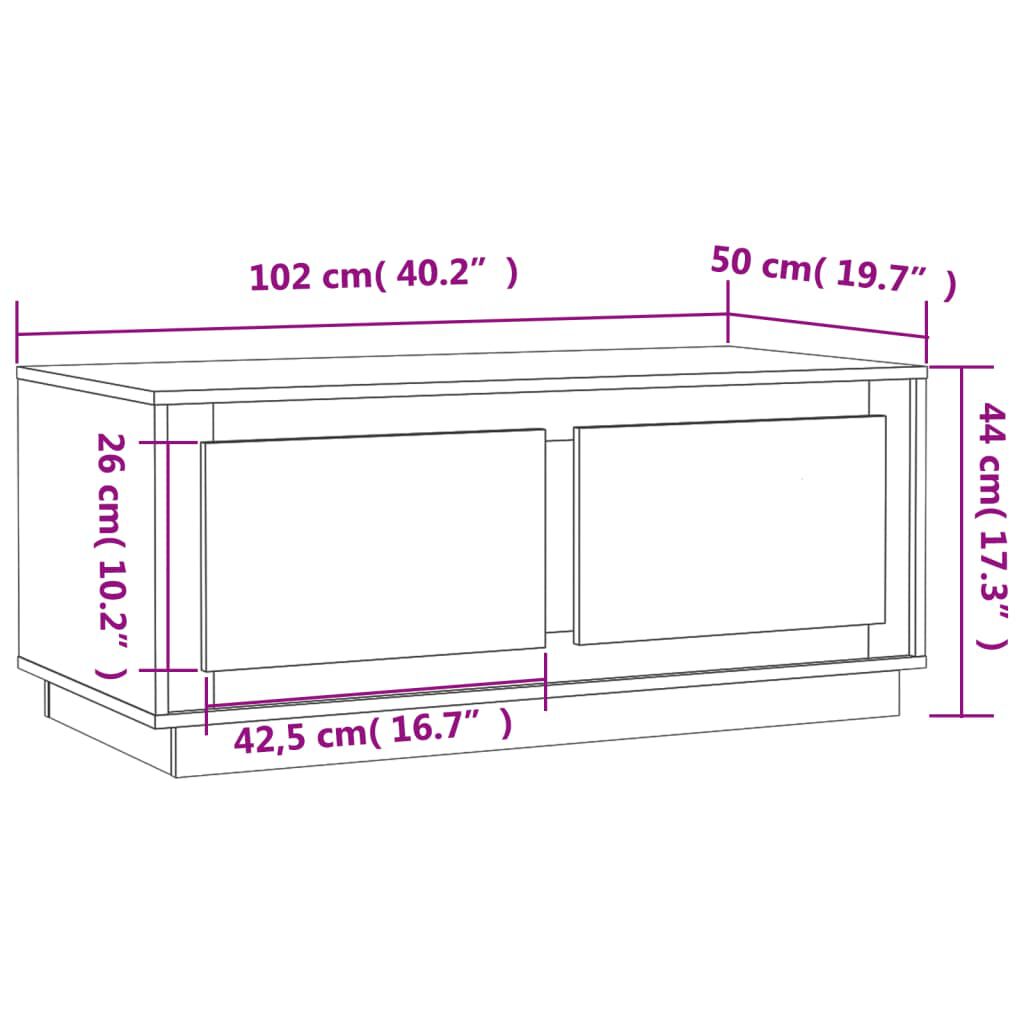 vidaXL Τραπεζάκι Σαλονιού Sonoma Δρυς 102x50x44 εκ. Επεξεργασμένο Ξύλο
