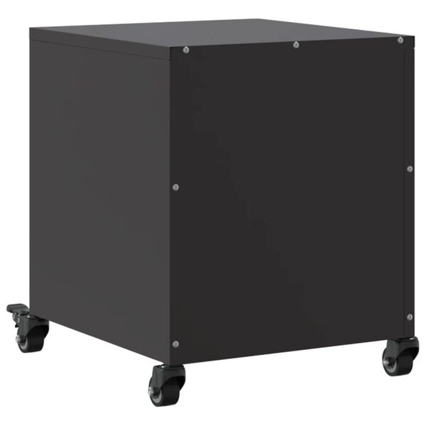 vidaXL Κομοδίνο Μαύρο 36x39x43,5 εκ. από Χάλυβα