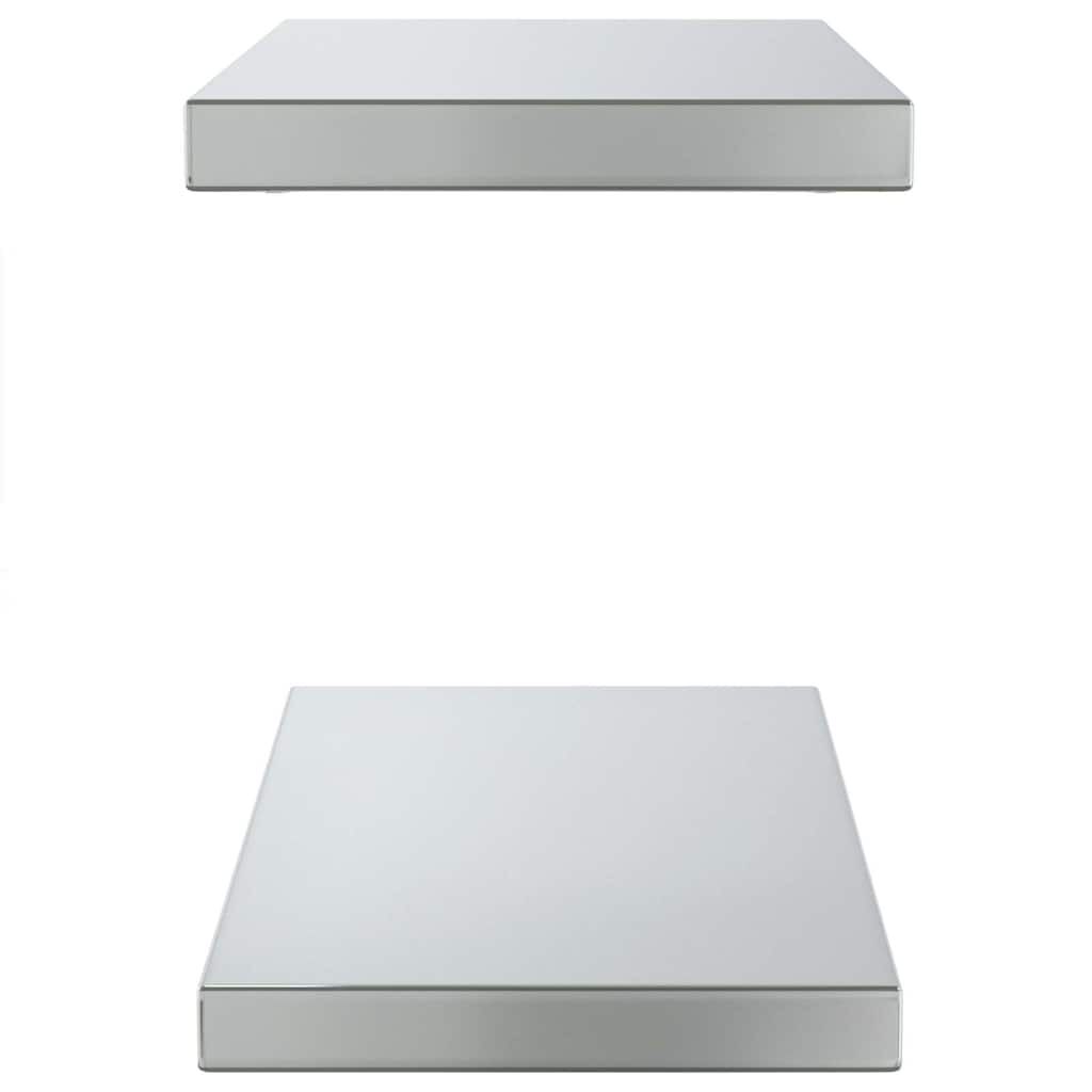 vidaXL Ράφια Τοίχου 2Τεμ. Ασημί 50x23,5x3 εκ. Ανοξείδωτο Ατσάλι