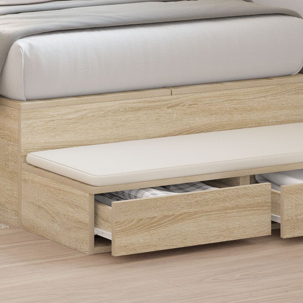 vidaXL Συρτάρια Κρεβατιού Σοβάνα Δρυς 80x36,5x16,5 εκ Επεξεργασμένο Ξύλο