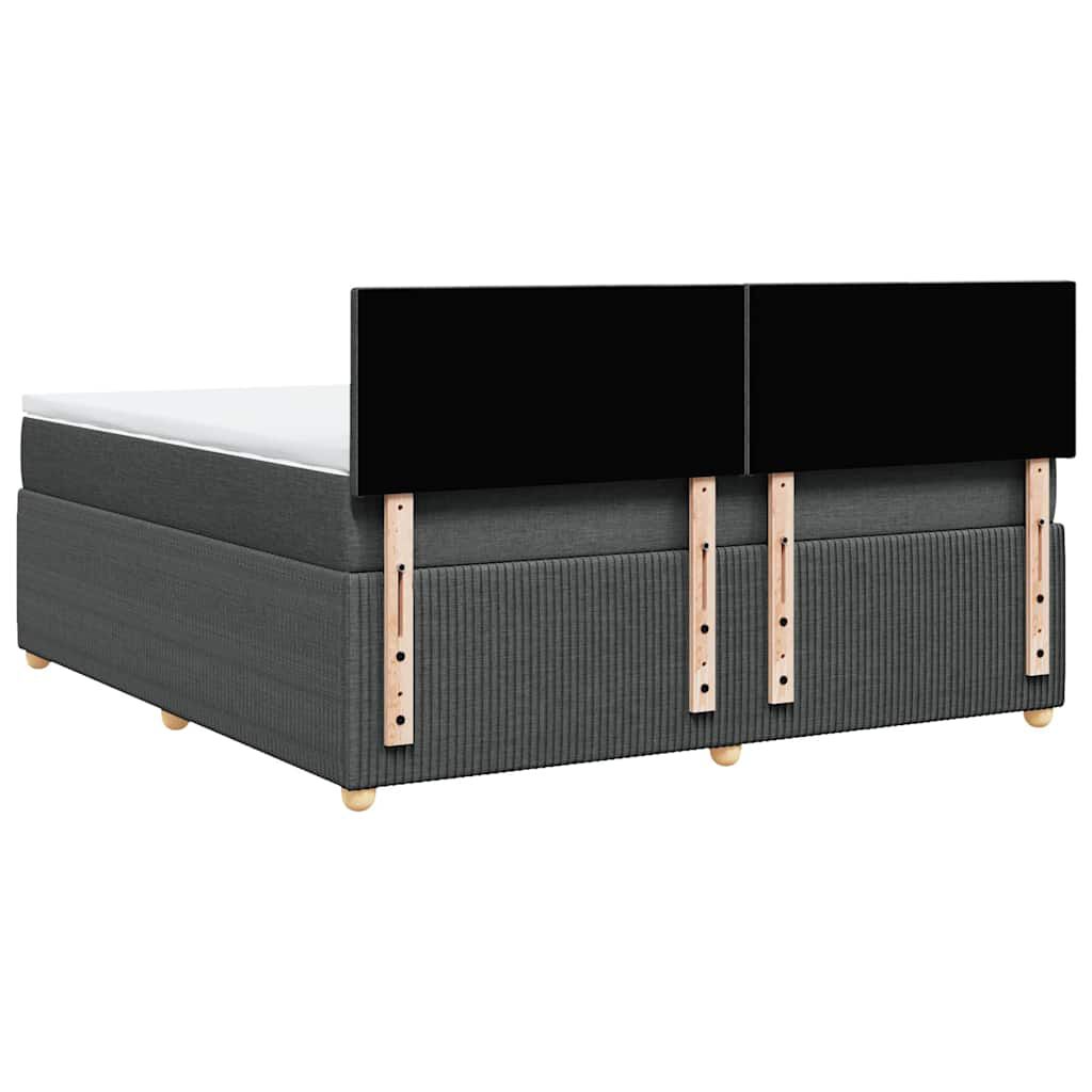 vidaXL Κρεβάτι Boxspring με Στρώμα Σκούρο Γκρι 180x200 εκ Υφασμάτιν