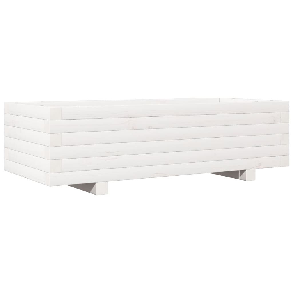 vidaXL Ζαρντινιέρα Κήπου Λευκή 90x40x26,5 εκ. από Μασίφ Ξύλο Πεύκου