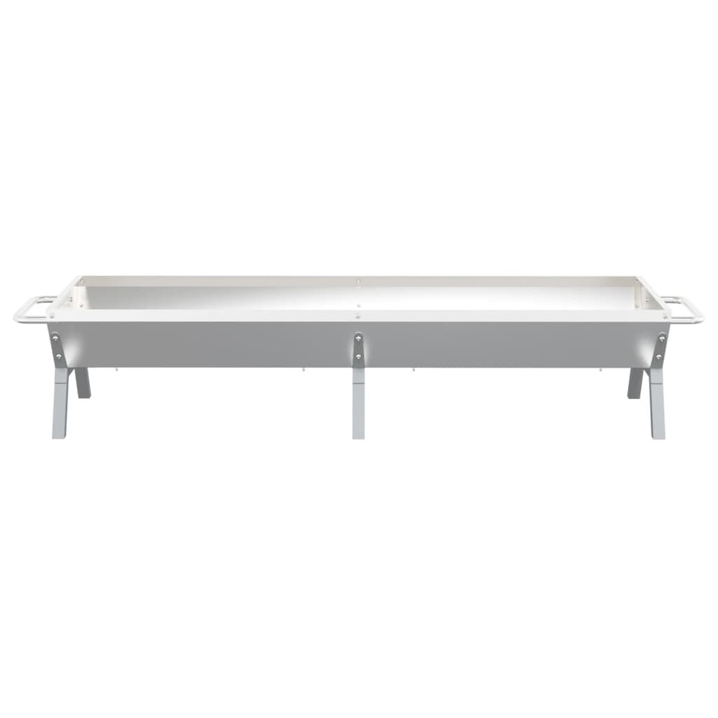 vidaXL Δίσκος Μπάρμπεκιου Ασημί 158x42x31 εκ. από Ανοξείδωτο Ατσάλι