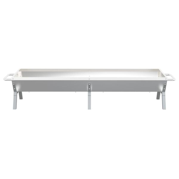 vidaXL Δίσκος Μπάρμπεκιου Ασημί 158x42x31 εκ. από Ανοξείδωτο Ατσάλι