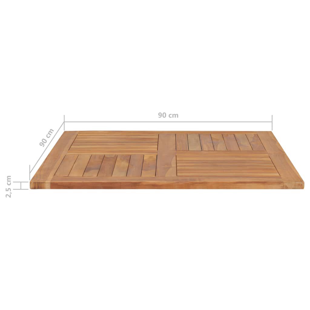 vidaXL Επιφάνεια Τραπεζιού Τετράγωνη 90x90x2,5 εκ. Μασίφ Ξύλο Teak
