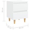 vidaXL Κομοδίνο Λευκό 40 x 35 x 50 εκ. με Πόδια από Μασίφ Ξύλο Πεύκου