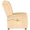 vidaXL Πολυθρόνα Μασάζ Διθέσια Ανακλινόμενη Κρεμ από Ύφασμα Μικροϊνών