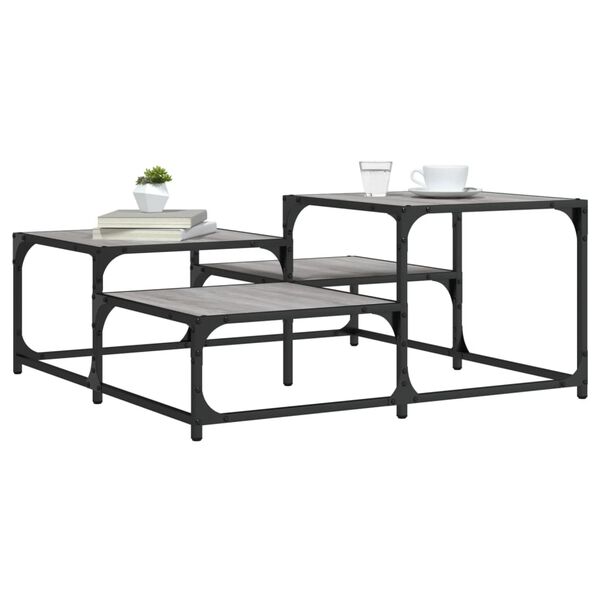vidaXL Τραπεζάκι Σαλονιού Γκρι Sonoma 87,5x87,5x40 εκ. Επεξεργ. Ξύλο