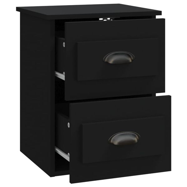 vidaXL Κομοδίνα Επιτοίχια 2 τεμ. Μαύρα 41,5 x 36 x 53 εκ.