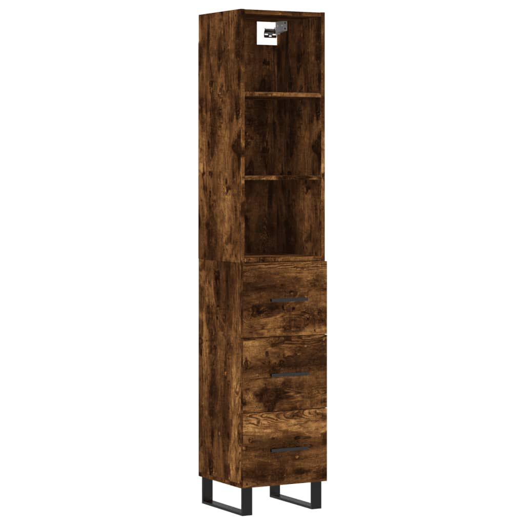vidaXL Ντουλάπι Καπνιστή δρυς 34,5x34x180 εκ. από Επεξεργασμένο Ξύλο