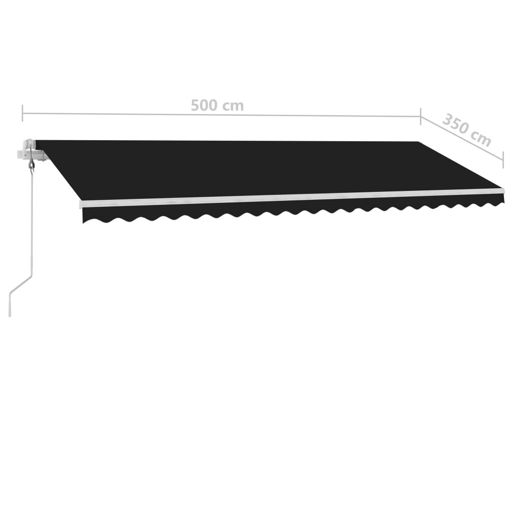 vidaXL Τέντα Αυτόματη Ανεξάρτητη Ανθρακί 500 x 350 εκ.