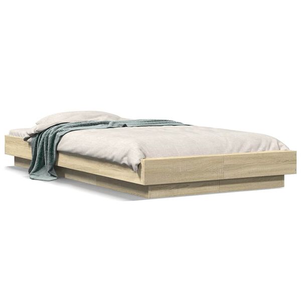 vidaXL Πλαίσιο Κρεβατιού Sonoma Δρυς 100x200 εκ. Επεξεργασμένο Ξύλο