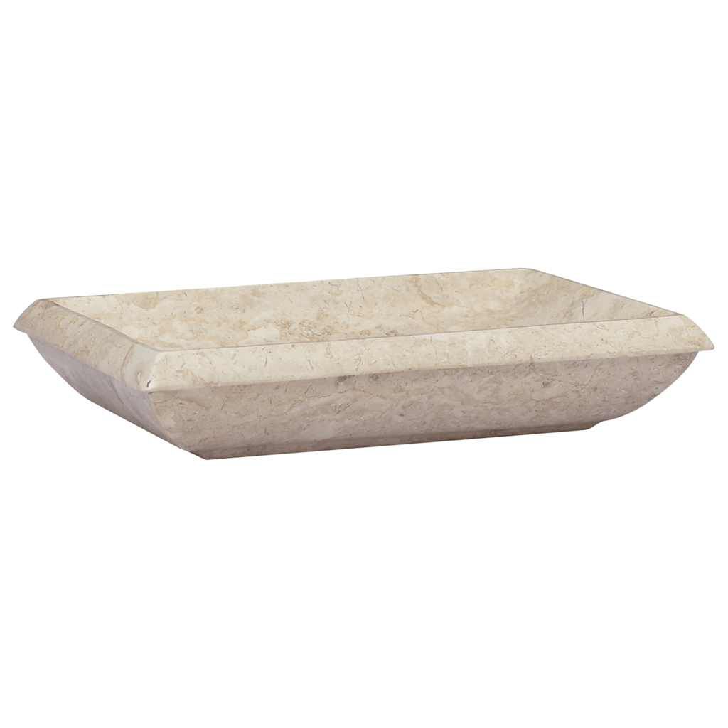 vidaXL Νιπτήρας Κρεμ 50 x 35 x 10 εκ. Μαρμάρινος