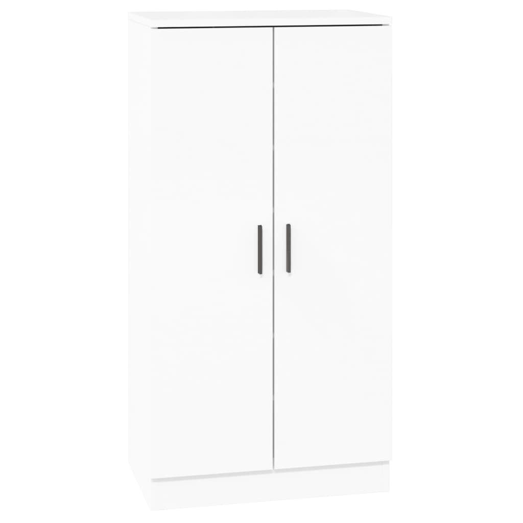 vidaXL Παπουτσοθήκη Γυαλιστερό Λευκό 55x35x108 εκ. Επεξεργασμένο Ξύλο
