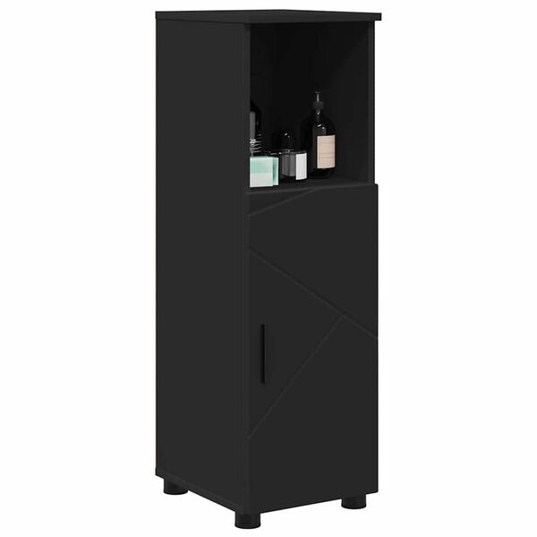 vidaXL Ντουλάπι Μπάνιου Μαύρο 30 x 35 x 95 εκ Επεξεργασμένο ξύλο