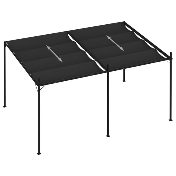 vidaXL Κιόσκι με Πτυσσόμενη Οροφή Ανθρακί 400 x 300 x 233 εκ.