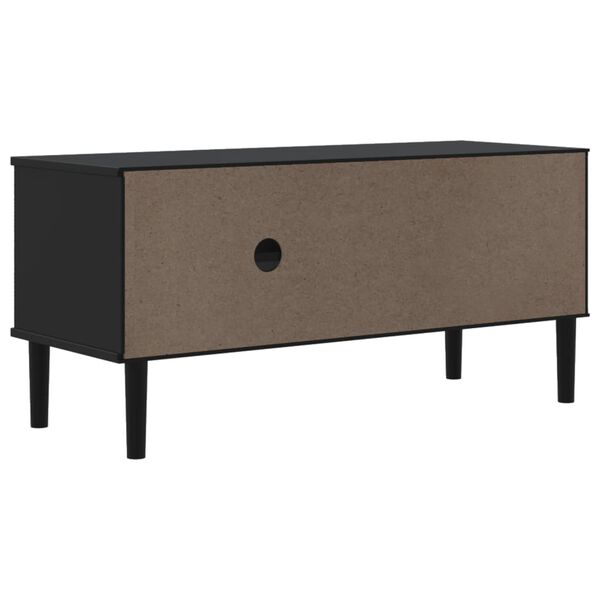 vidaXL Έπιπλο Τηλεόρασης SENJA Μαύρο / Ρατάν 106x40x49 εκ. Μασίφ Πεύκο