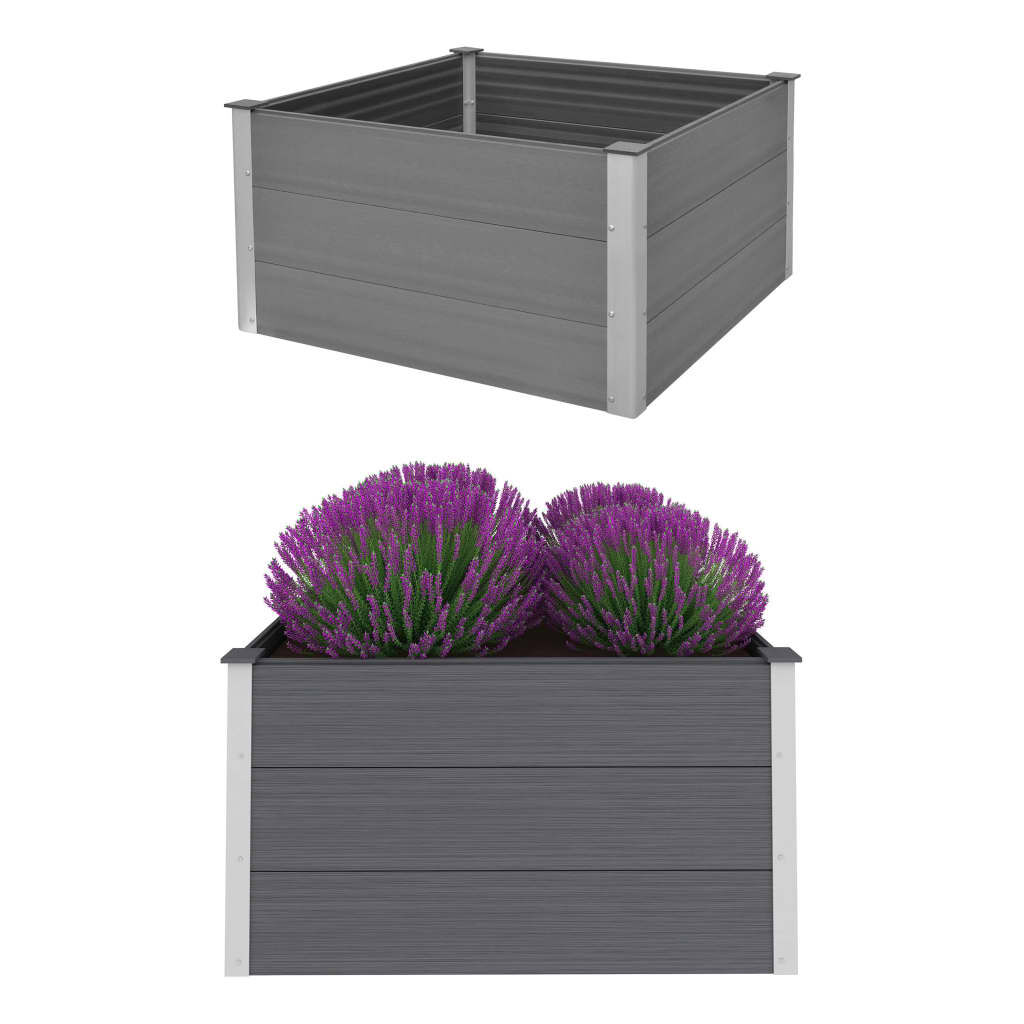 vidaXL Ζαρντινιέρα Υπερυψωμένη Γκρι 100 x 100 x 54 εκ. από WPC