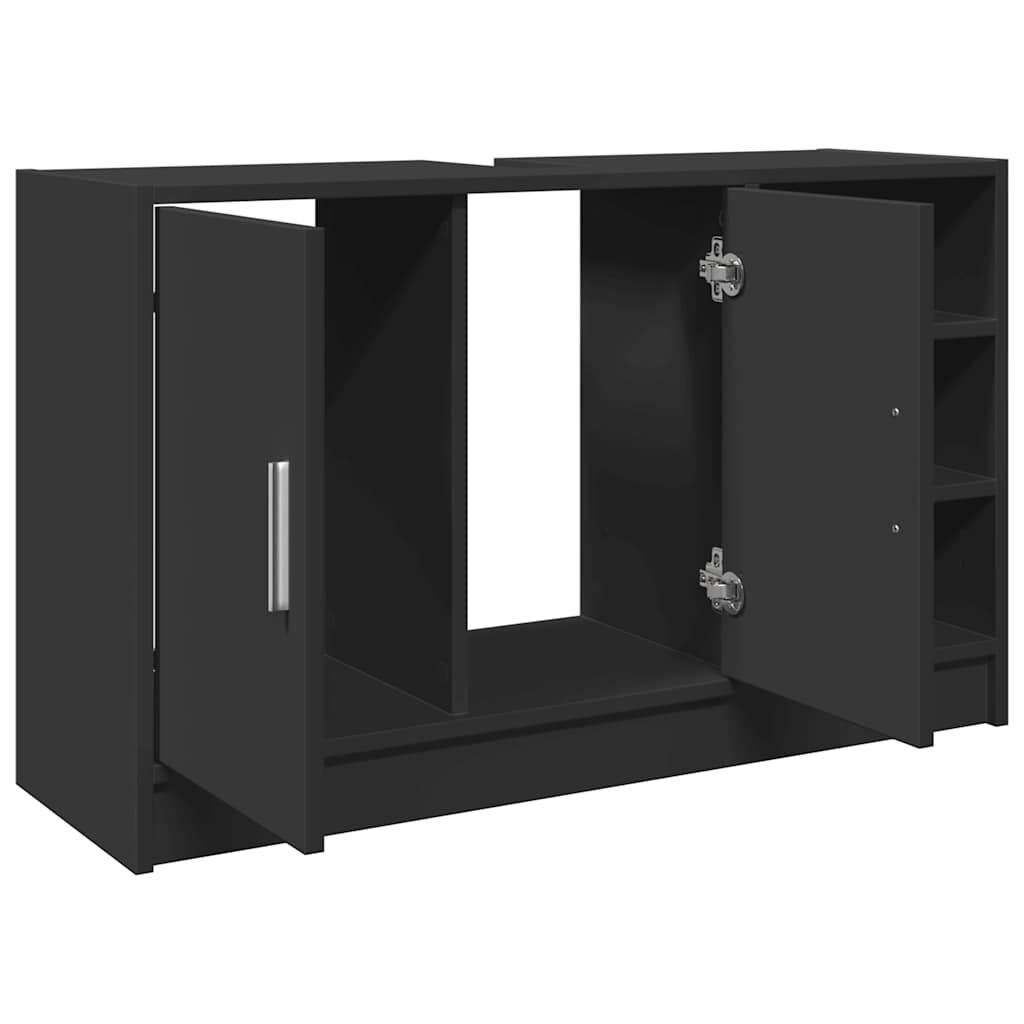 vidaXL Ντουλάπι Νιπτήρα Μαύρο 90x29x55 εκ. από Επεξεργασμένο Ξύλο