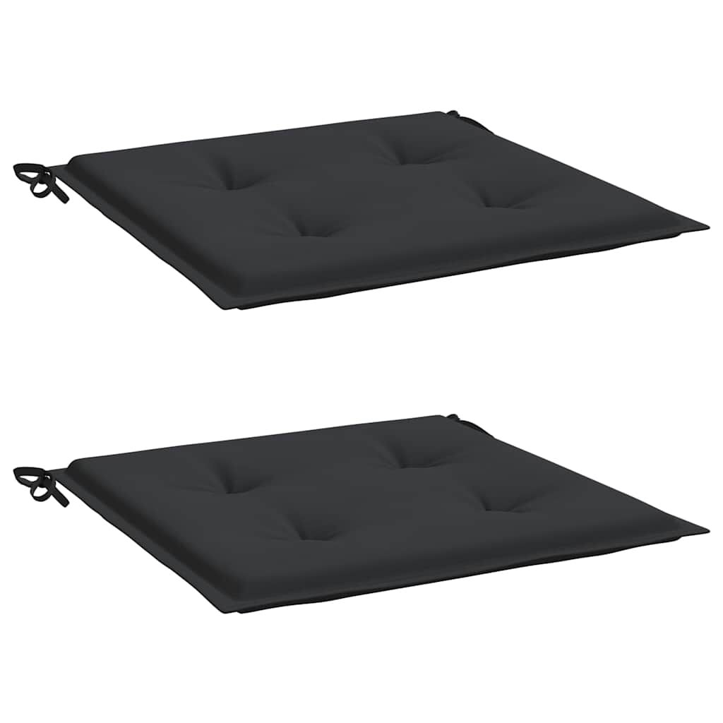 vidaXL Μαξιλάρια Καρέκλας Κήπου 2 τεμ. Μαύρα 50x50x4 εκ. Oxford Ύφασμα