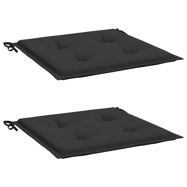vidaXL Μαξιλάρια Καρέκλας Κήπου 2 τεμ. Μαύρα 50x50x4 εκ. Oxford Ύφασμα