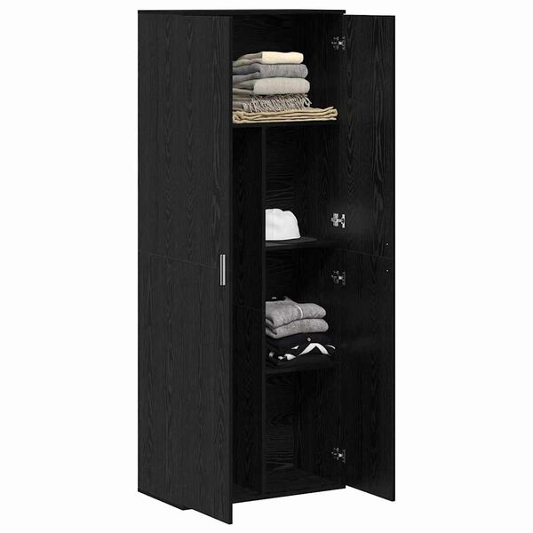 vidaXL Highboard &Mu;&alpha;ύ&rho;&eta; &Omicron;&xi;&upsilon;ά 70 x 33.5 x 180 &epsilon;&kappa;. &Epsilon;&pi;&epsilon;&xi;&epsilon;&rho;&gamma;&alpha;&sigma;&mu;έ&nu;&omicron; &xi;ύ&lambda;&omicron;