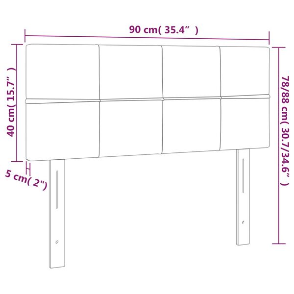 vidaXL Κεφαλάρι Κρεβατιού Ροζ 90x5x78/88 εκ. Βελούδινο