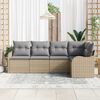 vidaXL Σετ Καναπέ Κήπου με αποθήκευση 5 pcs Μπεζ συνθετικό ρατάν