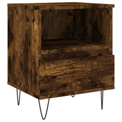vidaXL Κομοδίνο Καπνιστή Δρυς 40 x 35 x 50 εκ. από Επεξεργ. Ξύλο
