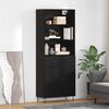 vidaXL Highboard Μαύρη Οξυά 69,5 x 34 x 180 εκ. Επεξεργασμένο ξύλο