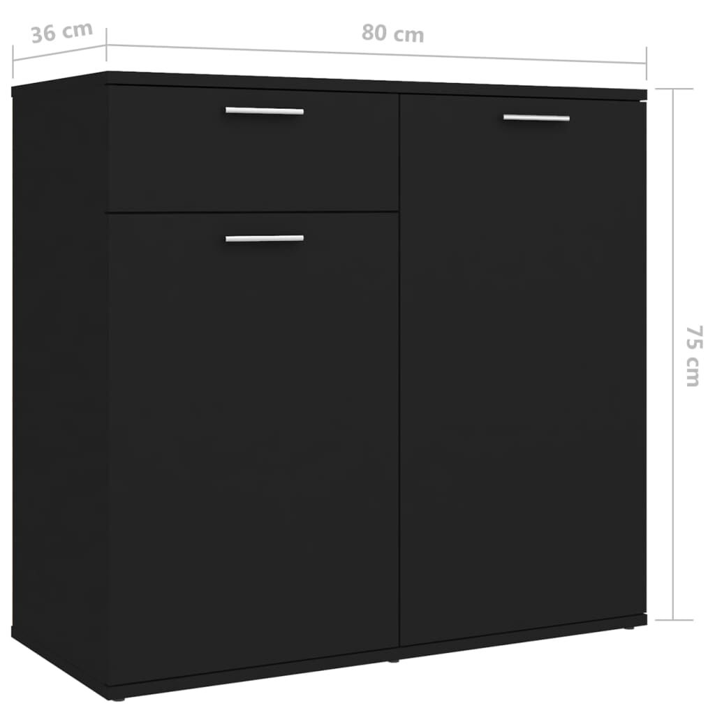 vidaXL Μπουφές Μαύρος 160 x 36 x 75 εκ. Επεξ. Ξύλο