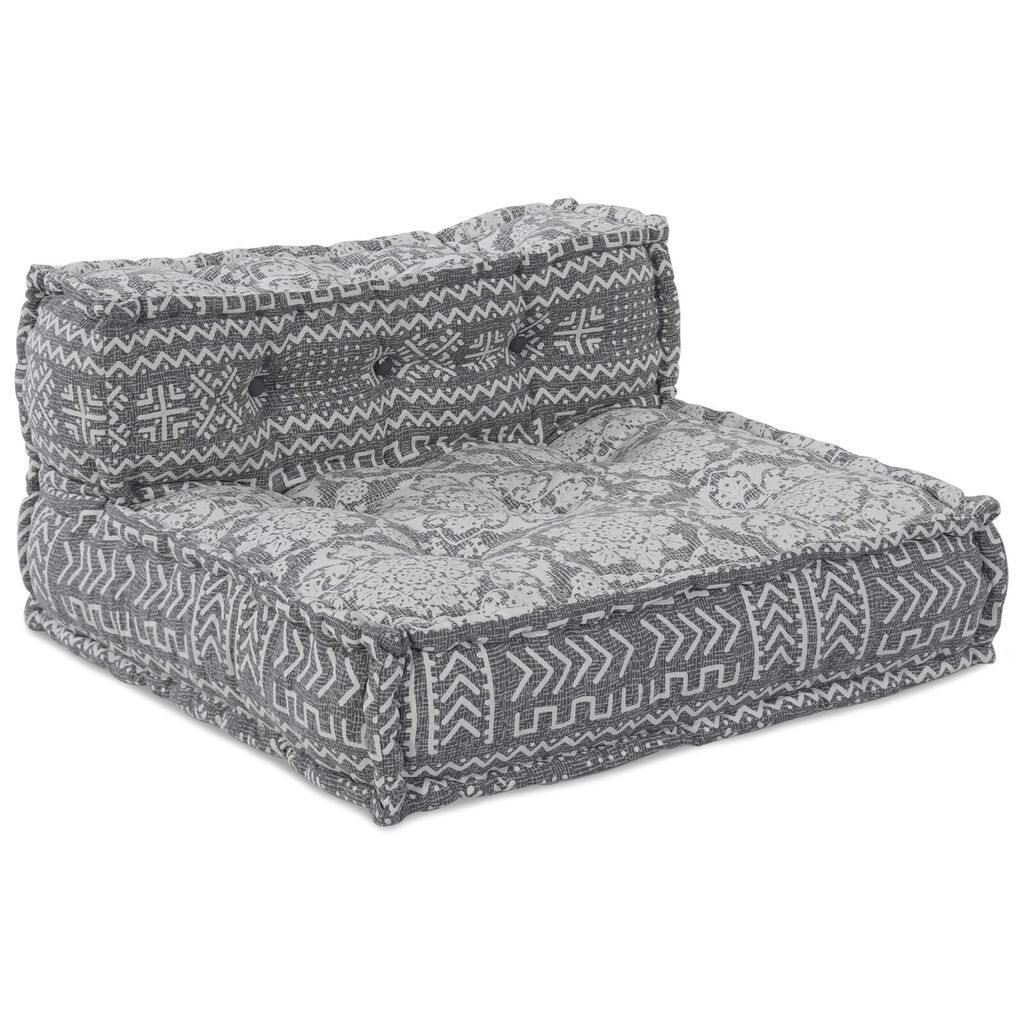 vidaXL Καναπές Με 4 Θέσεις Modular Pouffe, Μετατρέψιμος, Ανοιχτό Γκρι Υφάσμα