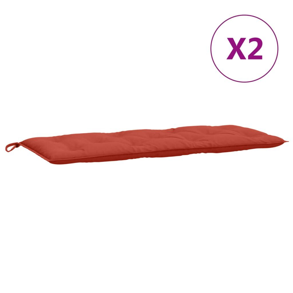 vidaXL Μαξιλάρι Πάγκου Κήπου Κόκκινο Μελανζέ 120x50x7 εκ. Ύφασμα