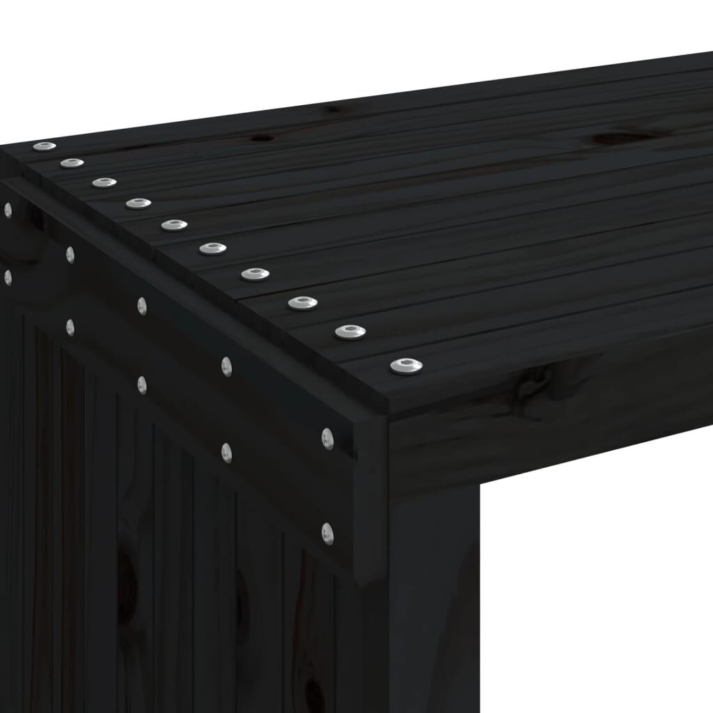 vidaXL Παγκάκι Κήπου Επεκτάσιμο Μαύρο 212,5x40,5x45εκ. Μασίφ Πεύκο