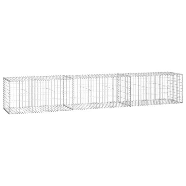 vidaXL Συρματοκιβώτιο Τοίχος 300x50x50 εκ. Γαλβαν.Χάλυβας + Καλύμματα