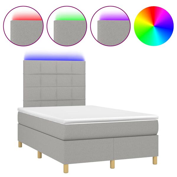 vidaXL &Kappa;&rho;&epsilon;&beta;ά&tau;&iota; Boxspring &mu;&epsilon; &Sigma;&tau;&rho;ώ&mu;&alpha; & LED &Alpha;&nu;.&Gamma;&kappa;&rho;&iota; 120x190&epsilon;&kappa;. &Upsilon;&phi;&alpha;&sigma;&mu;ά&tau;&iota;&nu;&omicron;