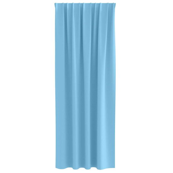 vidaXL Κουρτίνες με κουρτίνες 2 pcs Γαλάζιο 245 x 140 εκ. Πολυεστέρας