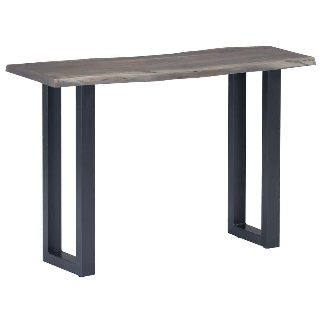 vidaXL Τραπέζι Κονσόλα Γκρι 115x35x76 εκ. Μασίφ Ξύλο Ακακίας / Σίδηρο