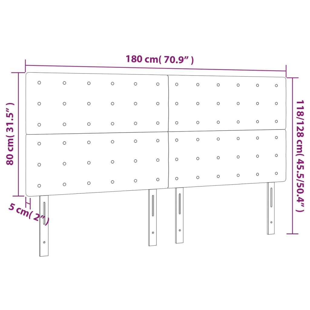 vidaXL Κεφαλάρια Κρεβατιού 4 τεμ. Καπουτσίνο 90x5x78/88 εκ. Συνθ.Δέρμα