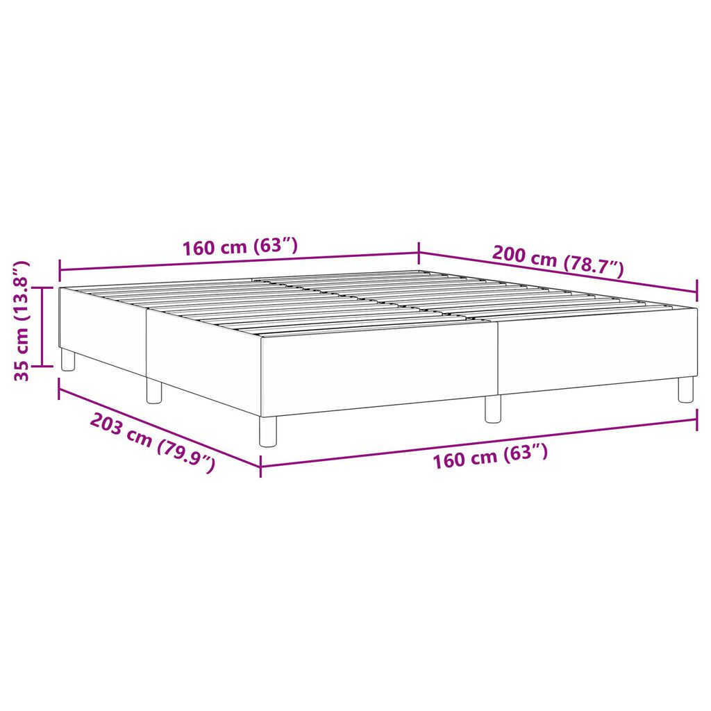vidaXL Κρεβάτι με ελατήριο Μπλε 160x200 εκ. από Κορντούρα