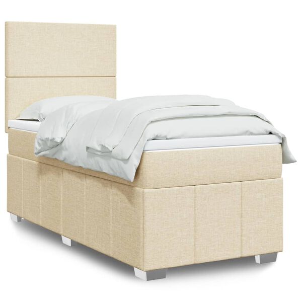 vidaXL &Kappa;&rho;&epsilon;&beta;ά&tau;&iota; Boxspring &mu;&epsilon; &Sigma;&tau;&rho;ώ&mu;&alpha; &Kappa;&rho;&epsilon;&mu; 90x200 &epsilon;&kappa;.&Upsilon;&phi;&alpha;&sigma;&mu;ά&tau;&iota;&nu;&omicron;