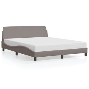 vidaXL &Sigma;&kappa;&epsilon;&lambda;&epsilon;&tau;ό&sigmaf; &Kappa;&rho;&epsilon;&beta;&alpha;&tau;&iota;&omicron;ύ Dover Taupe 160x200 &epsilon;&kappa;. &Upsilon;&phi;&alpha;&sigma;&mu;ά&tau;&iota;&nu;&omicron;