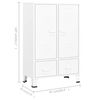 vidaXL Ντουλάπα Βιομηχανική Λευκή 67 x 35 x 107 εκ. Ατσάλινη