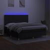 vidaXL Κρεβάτι Boxspring με Στρώμα & LED Μαύρο 180x200 εκ. Υφασμάτινο