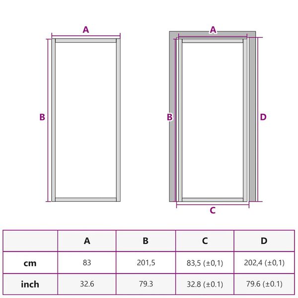 vidaXL Πόρτα Εσωτερική Μαύρη 83 x 201,5 εκ. από Γυαλί ESG / Αλουμίνιο
